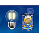 Лампа светодиодная филаментная Uniel E14 5W 3000K прозрачная LED-G45-5W/WW/E14/CL/MB GLM10TR