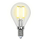 Лампа светодиодная филаментная (UL-00003250) Uniel E14 7,5W 3000K прозрачная LED-G45-7,5W/WW/E14/CL GLA01TR