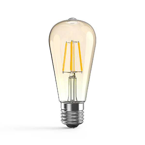 Лампа Gauss Filament ST64 6W 620lm 2400К Е27 golden диммируемая LED 1/10/40 102802006-D