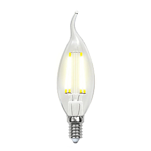 Лампа светодиодная филаментная (UL-00003248) Uniel E14 7,5W 3000K прозрачная LED-CW35-7,5W/WW/E14/CL GLA01TR