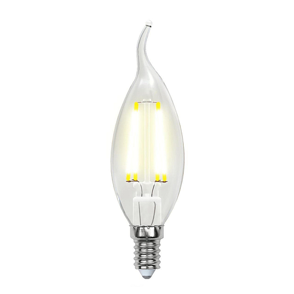 Лампа светодиодная филаментная (UL-00003248) Uniel E14 7,5W 3000K прозрачная LED-CW35-7,5W/WW/E14/CL GLA01TR