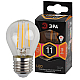 Лампа светодиодная филаментная ЭРА E27 11W 2700K прозрачная F-LED P45-11w-827-E27 Б0047013