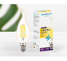 Филаментная cветодиодная лампа Ambrella Light Filament C37L E14 6W 3000K 202214