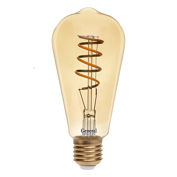 Филаментная светодиодная лампа General GLDEN-ST64SS-7-230-E27-2700 655306