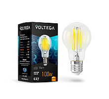 Лампа светодиодная филаментная Voltega E27 10W 2800К прозрачная VG10-А1E27warm10W-F 7102