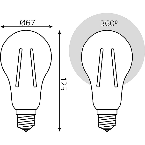 Светодиодная филаментная лампа Gauss Basic Filament Е27 21W 2700К 40712112