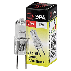 Лампа галогенная Эра GY6.35 50W 3000K GY6.35-JC-50W-12V C0027372