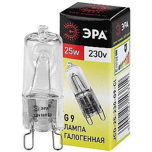 Лампа галогенная Эра G9 25W 3000K G9-JCD-25-230V-CL C0027376