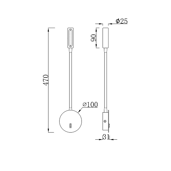 Бра Maytoni Technical Stem C035WL-L3MG3K