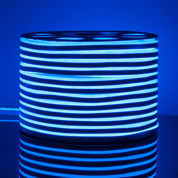 Светодиодный гибкий неон Elektrostandard 220V 9,6W 120Led 2835 IP67 односторонний синий, 50 м 4690389136542
