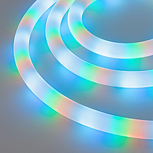 Светодиодная лента герметичная Arlight SPI-MOONLIGHT-TOP-F180-D25mm 12V RGB-PX2 360deg (20 W/m, IP65, 3535, 3m, wire x1) 037564