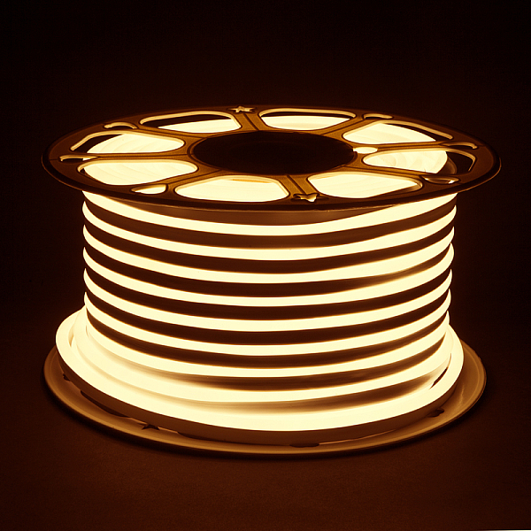 Светодиодный гибкий неон Elektrostandard 220V 9,6W 120Led 2835 IP67 односторонний теплый белый, 50 м 4690389167355