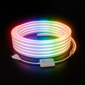 Комплект светодиодного неона Apeyron 220В, 6Вт/м, RGB, smd5050, 80д/м 10м IP65, с аксессуарами (контроллер, заглушка, крепеж - 10шт) 10-108