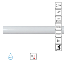 Гибкий влагозащищенный  неон Arte Lamp Neon Termo 24V 14W/m 6000K 5m IP68 A2418013-03-6K