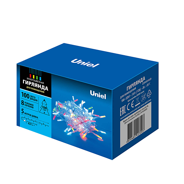 Светодиодная гирлянда Uniel (UL-00003948) разноцветный ULD-S0500-100/DTA Multi IP20 Crystal