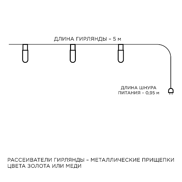 Гирлянда светодиодная Прищепка Apeyron Прищепка 15-60