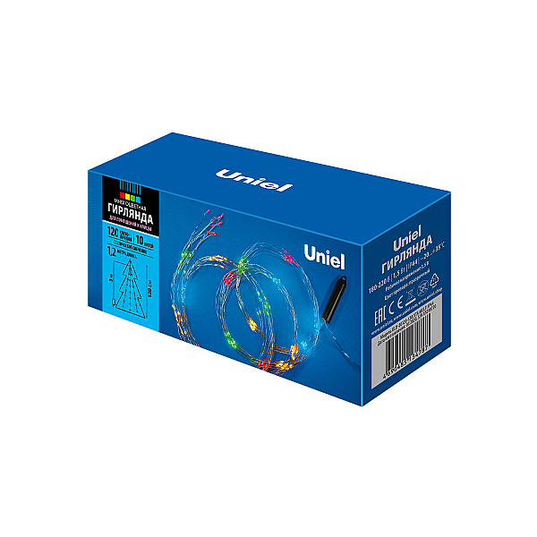 Уличная светодиодная гирлянда (UL-00007283) Uniel Лучи росы 220V  разноцветный ULD-E0120-120/STA Multi IP44