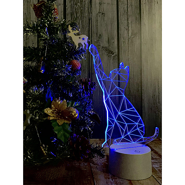 Фигурка светодиодная «Кошка» Uniel (UL-00007419) ULI-M501 RGB/3AAA Catty/White