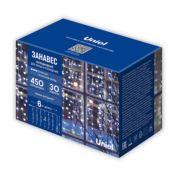Гирлянда Uniel ULD-C6030-450/TTK WHITE IP44 UL-00009926