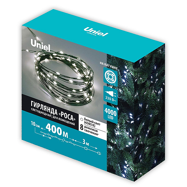 Гирлянда Роса Uniel ULD-S40000-4000/DGA WHITE IP20 DEW UL-00012093