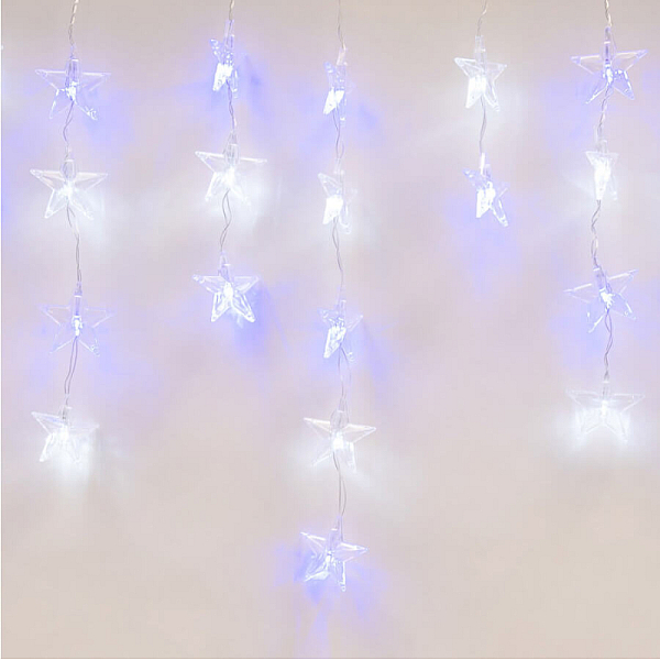 Светодиодная гирлянда (UL-00001410) Uniel занавес 220V белый ULD-E5505-196/DTK WHITE-BLUE IP20 STARS-1
