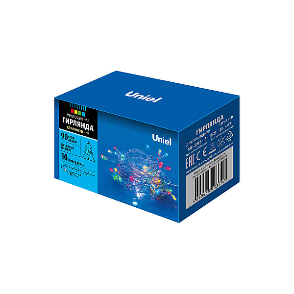 Светодиодная гирлянда (UL-00007179) Uniel 220V разноцветный ULD-S1000-090/STA Multi IP20