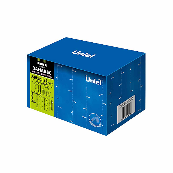 Уличная светодиодная гирлянда (UL-00007217) Uniel занавес 220V белый ULD-C3020-240/TTK White IP44