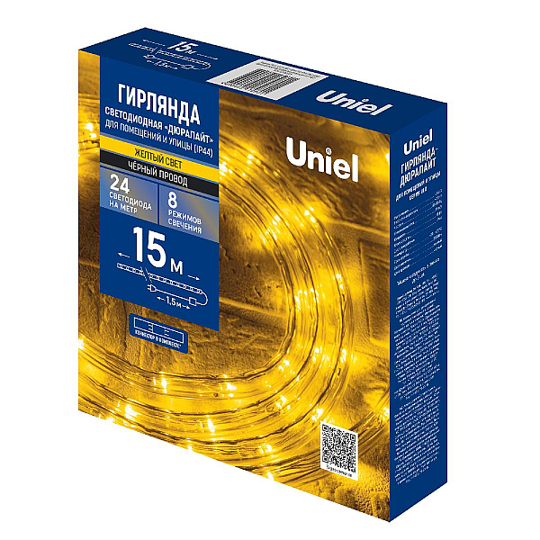 Уличная гирлянда Uniel ULD-D50 15M/С08 IP44 YELLOW UL-00010906
