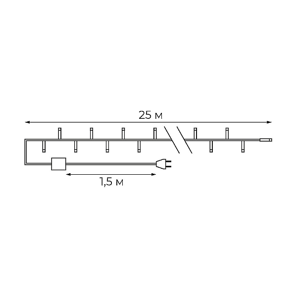 Гирлянда Нить Uniel ULD-S2500-225/STК WHITE IP20 UL-00012076