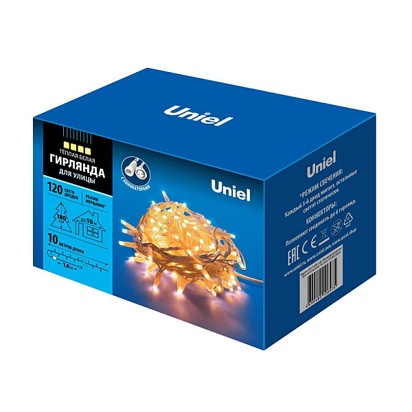 Уличная светодиодная гирлянда Uniel (UL-00003685) теплый белый ULD-S1000-120/TWK Warm White IP67