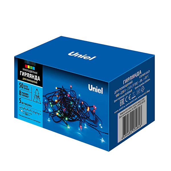 Светодиодная гирлянда Uniel (UL-00007303) разноцветный ULD-S0500-050/DGA Multi IP20