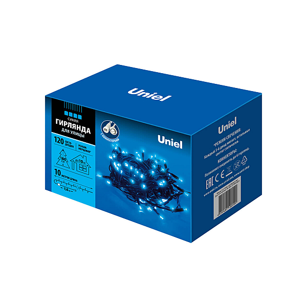Уличная светодиодная гирлянда (UL-00003942) Uniel синий ULD-S1000-120/TBK Blue IP67