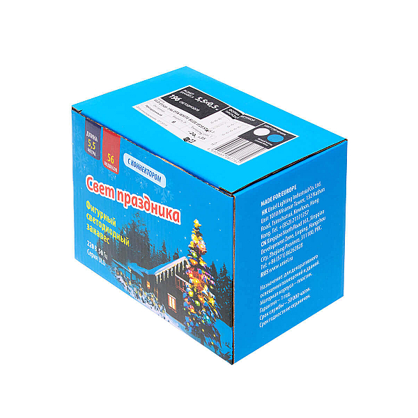 Светодиодная гирлянда (UL-00001410) Uniel занавес 220V белый ULD-E5505-196/DTK WHITE-BLUE IP20 STARS-1