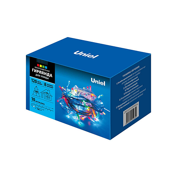 Уличная светодиодная гирлянда Uniel (07927) разноцветный ULD-S1000-120/DWA Multi IP67