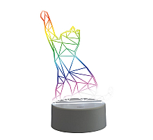 Фигурка светодиодная «Кошка» Uniel (UL-00007419) ULI-M501 RGB/3AAA Catty/White