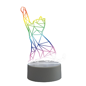 Фигурка светодиодная «Кошка» Uniel (UL-00007419) ULI-M501 RGB/3AAA Catty/White