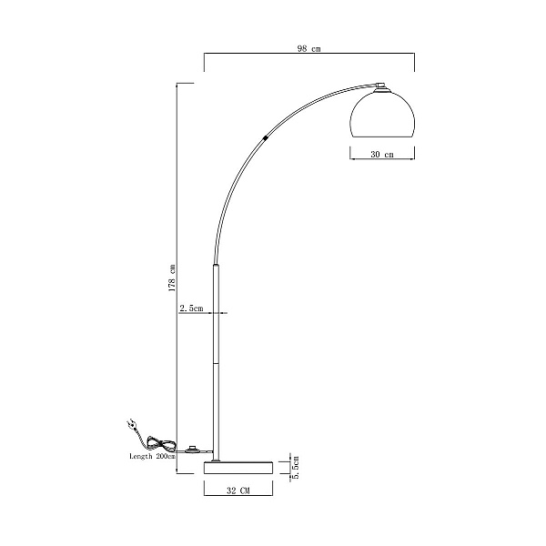 Торшер Moderli Arco V10993-F