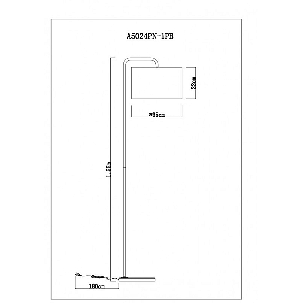 Торшер Arte Lamp Rupert A5024PN-1PB