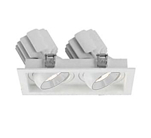 Встраиваемый карданный светильник Arlight MS-VORTEX-BUILT-S210x117-2x20W Warm3000 (WH-WH, 40 deg, 230V) (IP20 Металл) 057763
