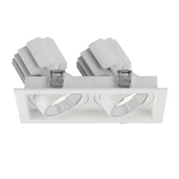 Встраиваемый карданный светильник Arlight MS-VORTEX-BUILT-S210x117-2x20W Warm3000 (WH-WH, 40 deg, 230V) (IP20 Металл) 057763