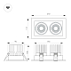 Встраиваемый карданный светильник Arlight MS-VORTEX-BUILT-S210x117-2x20W Warm3000 (WH-WH, 40 deg, 230V) (IP20 Металл) 057763