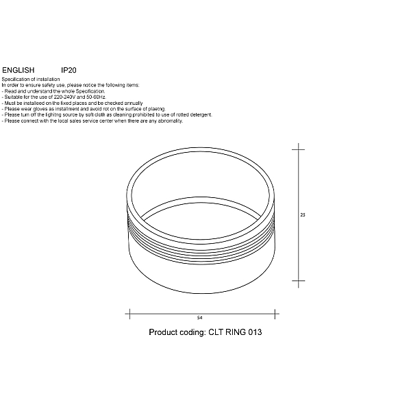 Декоративное кольцо Crystal Lux CLT Ring 013 GO