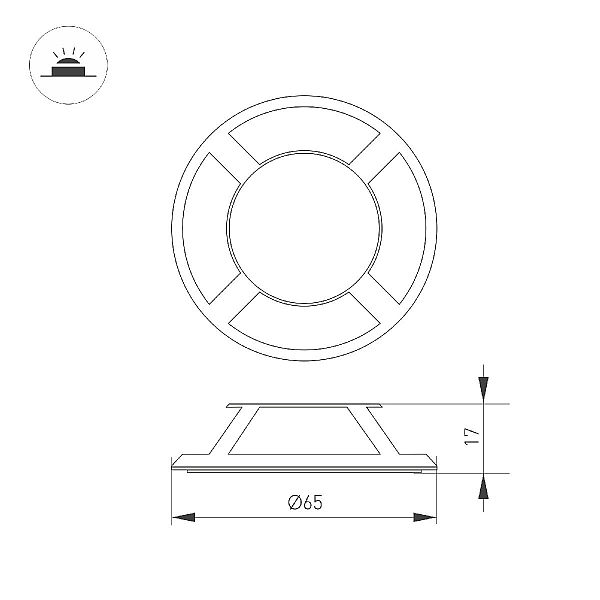 Накладка Arlight ART-DECK-CAP-LID4-R65 (SL, STEEL) 045353