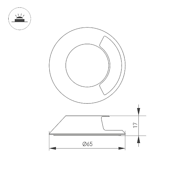 Накладка Arlight ART-DECK-CAP-LID1-R65 (SL, STEEL) 045349