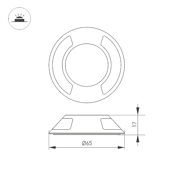 Накладка Arlight ART-DECK-CAP-LID2-R65 (SL, STEEL) 045350