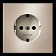 Накладка для розетки с заземлением, S70 Metal (платина) Voltum VLSM000610