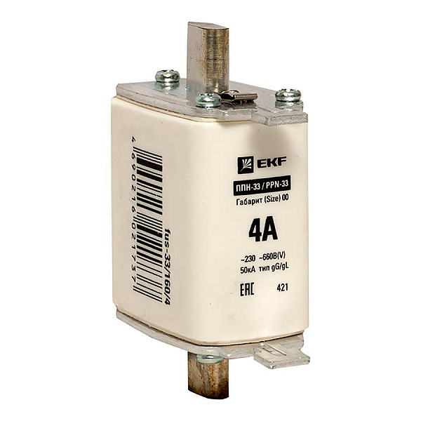 Плавкая вставка ППН-33 160/ 4А габарит 00 EKF PROxima fus-33/160/4