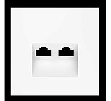 Накладка для розетки компьютерной двойной RJ45+RJ45 кат.6 Voltum S70 (белый матовый) VLS001402
