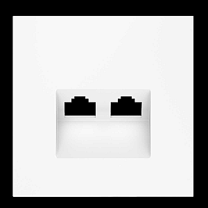 Накладка для розетки компьютерной двойной RJ45+RJ45 кат.6 Voltum S70 (белый матовый) VLS001402