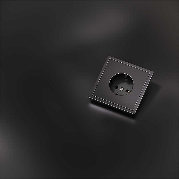 Накладка для розетки с заземлением, S70 Metal (антрацит) Voltum VLSM000612